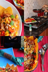 Mexican Salad with cheese and Nachos