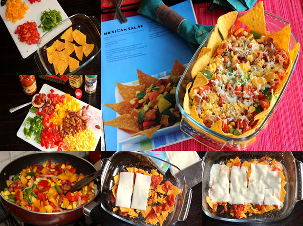 Mexican Salad with cheese and Nachos
