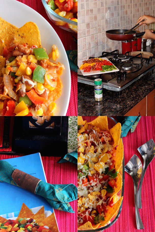Mexican Salad with cheese and Nachos