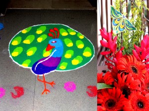 rangoli pic flowers arragement